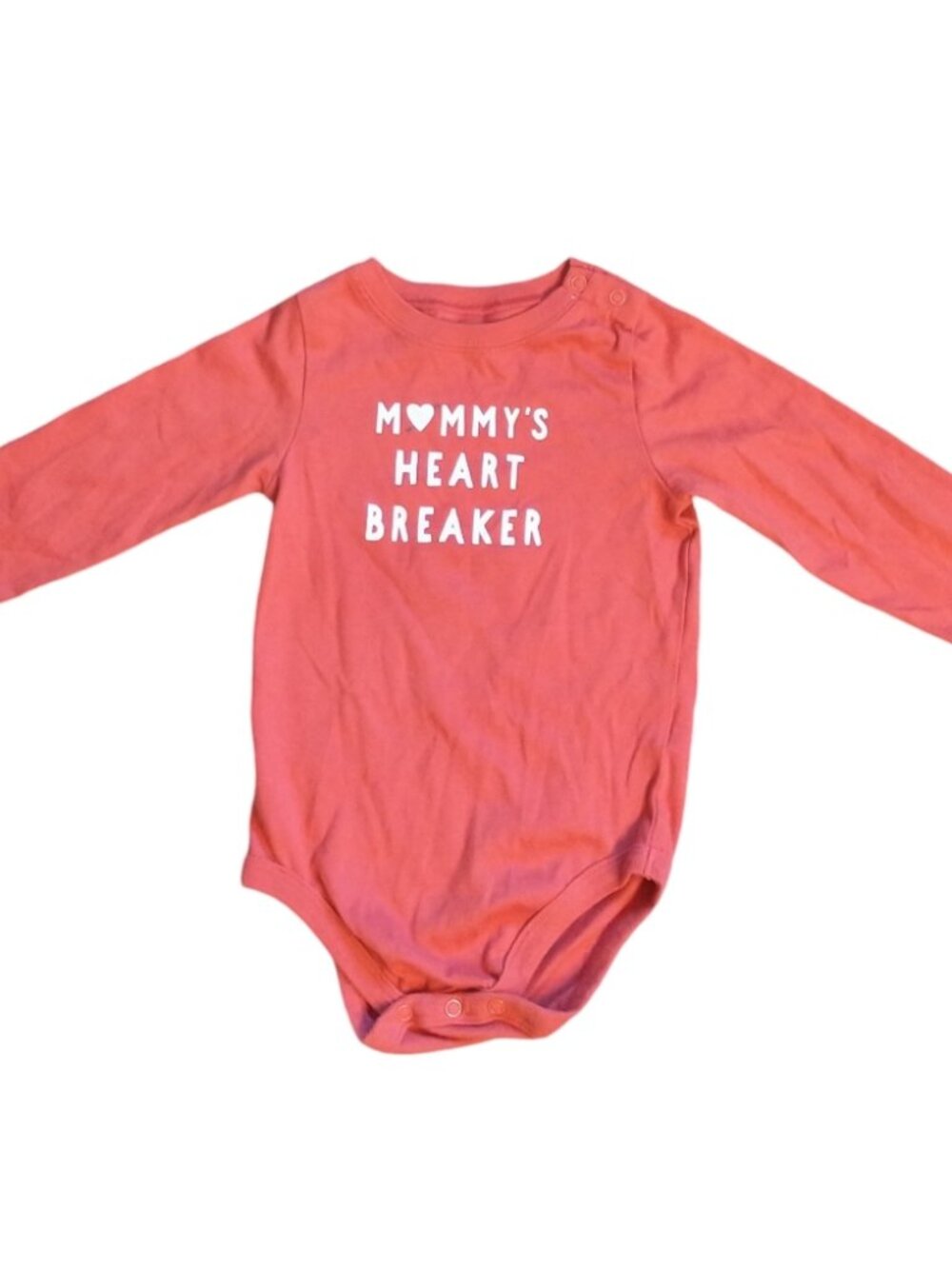 Baby's Garanimals "Mommy's Heart Breaker" Long Sleeve Coral One Piece 24 Mths